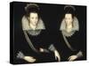 Portrait of Two Sisters, Probably Anne of Denmark with her Sister Elizabeth-Robert Peake-Stretched Canvas