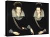 Portrait of Two Sisters, Probably Anne of Denmark with her Sister Elizabeth-Robert Peake-Stretched Canvas