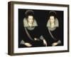 Portrait of Two Sisters, Probably Anne of Denmark with her Sister Elizabeth-Robert Peake-Framed Giclee Print