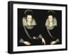 Portrait of Two Sisters, Probably Anne of Denmark with her Sister Elizabeth-Robert Peake-Framed Giclee Print