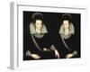 Portrait of Two Sisters, Probably Anne of Denmark with her Sister Elizabeth-Robert Peake-Framed Giclee Print