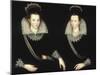 Portrait of Two Sisters, Probably Anne of Denmark with her Sister Elizabeth-Robert Peake-Mounted Giclee Print