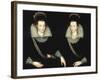 Portrait of Two Sisters, Probably Anne of Denmark with her Sister Elizabeth-Robert Peake-Framed Giclee Print