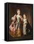 Portrait of Two Young Girls-Alexis-simon Belle-Framed Stretched Canvas