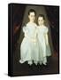 Portrait of Two Young Girls-Dirk Van Erp-Framed Stretched Canvas