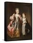 Portrait of Two Young Girls-Alexis-simon Belle-Framed Stretched Canvas