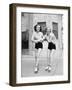 Portrait of Two Young Women with Roller Blades Skating on the Road and Smiling-Everett Collection-Framed Photographic Print