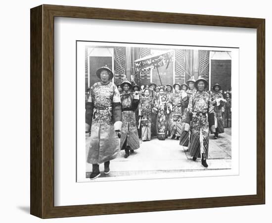 Portrait of Tz'U-Hsi Empress Dowager of China with Ladies-In-Waiting and Guards-null-Framed Giclee Print