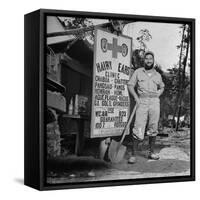 Portrait of Us Army Worker Ferdinand a Robichaux, Burma, July 1944-Bernard Hoffman-Framed Stretched Canvas