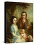Portrait of Vasily Nebolsin, His Wife Avdotia and Child, End 1790S-Vladimir Lukich Borovikovsky-Stretched Canvas