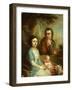 Portrait of Vasily Nebolsin, His Wife Avdotia and Child, End 1790S-Vladimir Lukich Borovikovsky-Framed Giclee Print