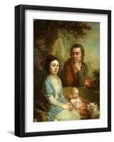 Portrait of Vasily Nebolsin, His Wife Avdotia and Child, End 1790S-Vladimir Lukich Borovikovsky-Framed Giclee Print