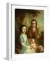 Portrait of Vasily Nebolsin, His Wife Avdotia and Child, End 1790S-Vladimir Lukich Borovikovsky-Framed Giclee Print