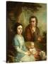 Portrait of Vasily Nebolsin, His Wife Avdotia and Child, End 1790S-Vladimir Lukich Borovikovsky-Stretched Canvas