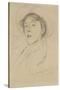 Portrait of Vernon Lee, 1889 (Graphite on Pale Buff Paper)-John Singer Sargent-Stretched Canvas