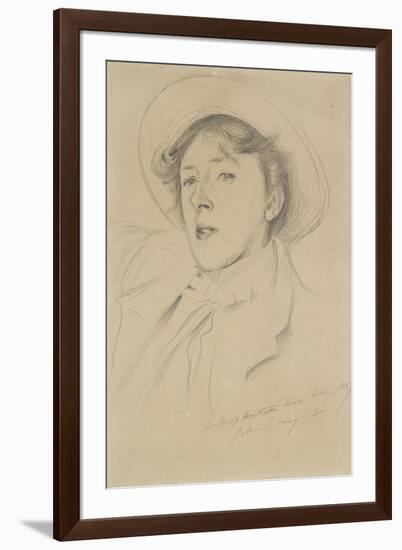 Portrait of Vernon Lee, 1889 (Graphite on Pale Buff Paper)-John Singer Sargent-Framed Giclee Print