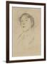 Portrait of Vernon Lee, 1889 (Graphite on Pale Buff Paper)-John Singer Sargent-Framed Giclee Print