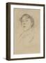 Portrait of Vernon Lee, 1889 (Graphite on Pale Buff Paper)-John Singer Sargent-Framed Giclee Print