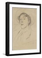 Portrait of Vernon Lee, 1889 (Graphite on Pale Buff Paper)-John Singer Sargent-Framed Giclee Print