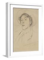 Portrait of Vernon Lee, 1889 (Graphite on Pale Buff Paper)-John Singer Sargent-Framed Giclee Print