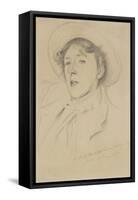 Portrait of Vernon Lee, 1889 (Graphite on Pale Buff Paper)-John Singer Sargent-Framed Stretched Canvas