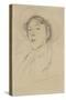 Portrait of Vernon Lee, 1889 (Graphite on Pale Buff Paper)-John Singer Sargent-Stretched Canvas