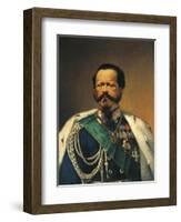 Portrait of Victor Emmanuel II, Last King of Sardinia and First King of Italy-null-Framed Giclee Print