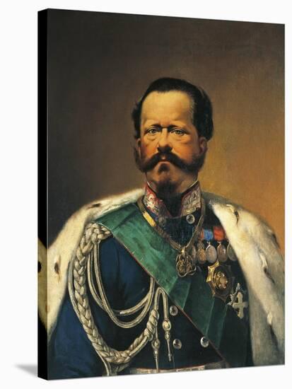 Portrait of Victor Emmanuel II, Last King of Sardinia and First King of Italy-null-Stretched Canvas