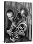 Portrait of Vincent Vanni, Playing the Tuba in the New York Philharmonic-Margaret Bourke-White-Stretched Canvas