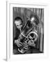 Portrait of Vincent Vanni, Playing the Tuba in the New York Philharmonic-Margaret Bourke-White-Framed Photographic Print