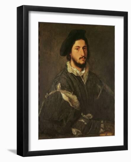 Portrait of Vincenzo Mosti, C.1520 (Oil on Canvas)-Titian (c 1488-1576)-Framed Giclee Print