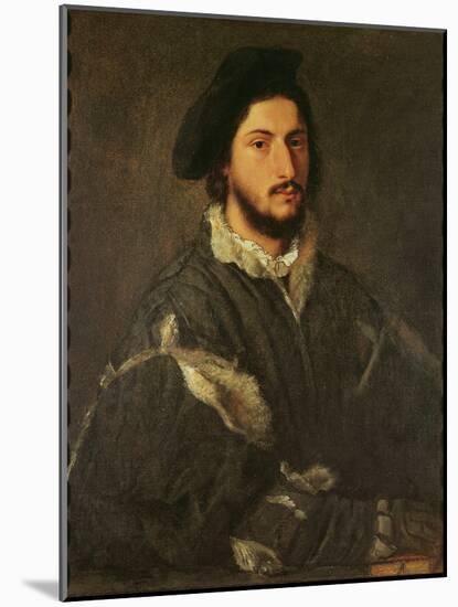 Portrait of Vincenzo Mosti, C.1520 (Oil on Canvas)-Titian (c 1488-1576)-Mounted Giclee Print