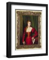 Portrait of Violante, Daughter of Palma Vecchio, 1530-35-Paris Bordone-Framed Giclee Print