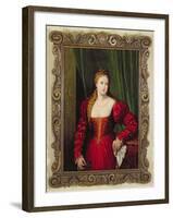 Portrait of Violante, Daughter of Palma Vecchio, 1530-35-Paris Bordone-Framed Giclee Print
