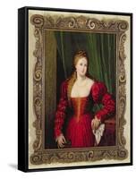 Portrait of Violante, Daughter of Palma Vecchio, 1530-35-Paris Bordone-Framed Stretched Canvas