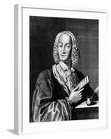 Portrait of Vivaldi Holding a Sheet of Music, 1725-Francois Morellon la Cave-Framed Giclee Print