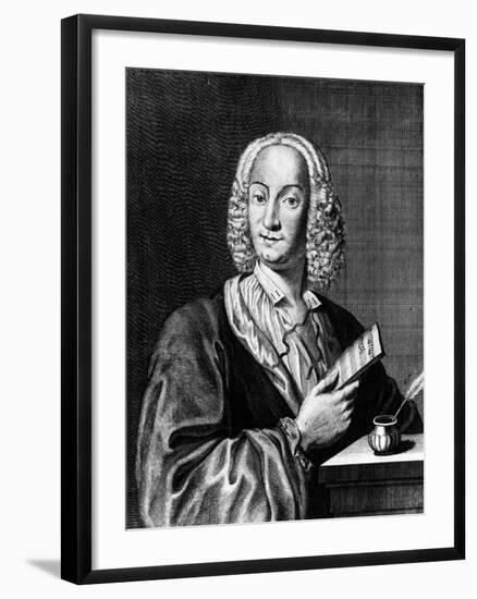 Portrait of Vivaldi Holding a Sheet of Music, 1725-Francois Morellon la Cave-Framed Giclee Print