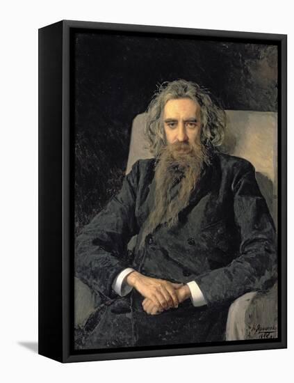 Portrait of Vladimir Sergeyevich Solovyov-Nikolai Aleksandrovich Yaroshenko-Framed Stretched Canvas