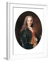 Portrait of Voltaire (1694-1778) Aged 23, 1728-Nicolas de Largilliere-Framed Giclee Print