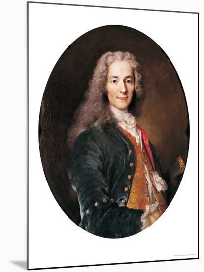 Portrait of Voltaire (1694-1778) Aged 23, 1728-Nicolas de Largilliere-Mounted Giclee Print