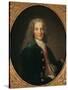 Portrait of Voltaire after 1718-Nicholas De Largilliere-Stretched Canvas