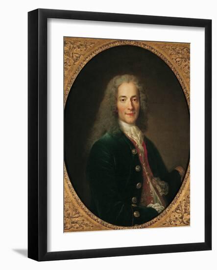 Portrait of Voltaire after 1718-Nicholas De Largilliere-Framed Giclee Print