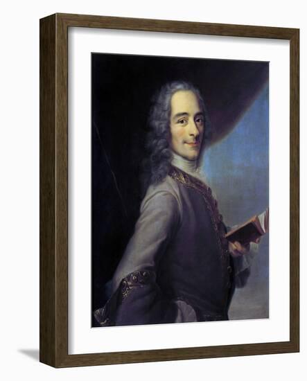 Portrait of Voltaire after Maurice Quentin De La Tour-null-Framed Giclee Print