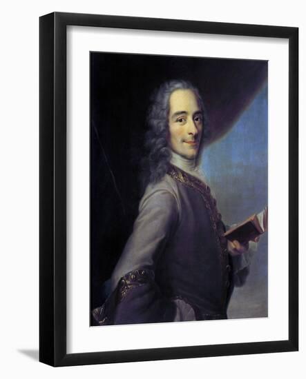 Portrait of Voltaire after Maurice Quentin De La Tour-null-Framed Giclee Print