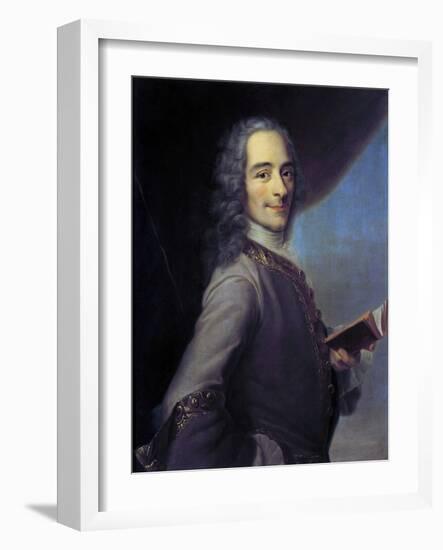 Portrait of Voltaire after Maurice Quentin De La Tour-null-Framed Giclee Print