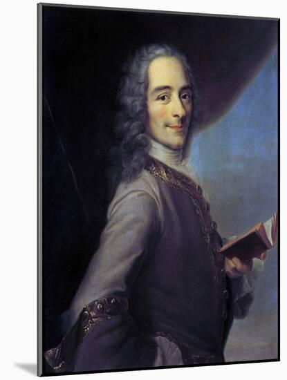 Portrait of Voltaire after Maurice Quentin De La Tour-null-Mounted Giclee Print