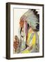 Portrait of Wades-In-The-Water, a Blackfeet Chieftain-Lantern Press-Framed Art Print