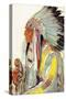 Portrait of Wades-In-The-Water, a Blackfeet Chieftain-Lantern Press-Stretched Canvas