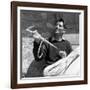 Portrait of Walter Bonatti Smiling with a Climbing Pickaxe in His Hands-Sergio del Grande-Framed Giclee Print