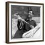 Portrait of Walter Bonatti Smiling with a Climbing Pickaxe in His Hands-Sergio del Grande-Framed Giclee Print